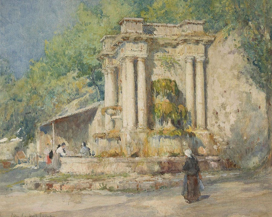 Fountain At Digne, Bas Alpes, 1914 By Colin Campbell Cooper Fine Art Print