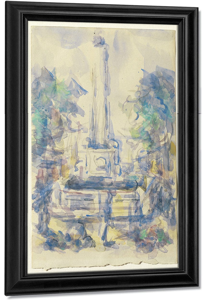 Fountain, Place De La Mairie In Aix En Provence By Paul Cezanne Fine Art Print