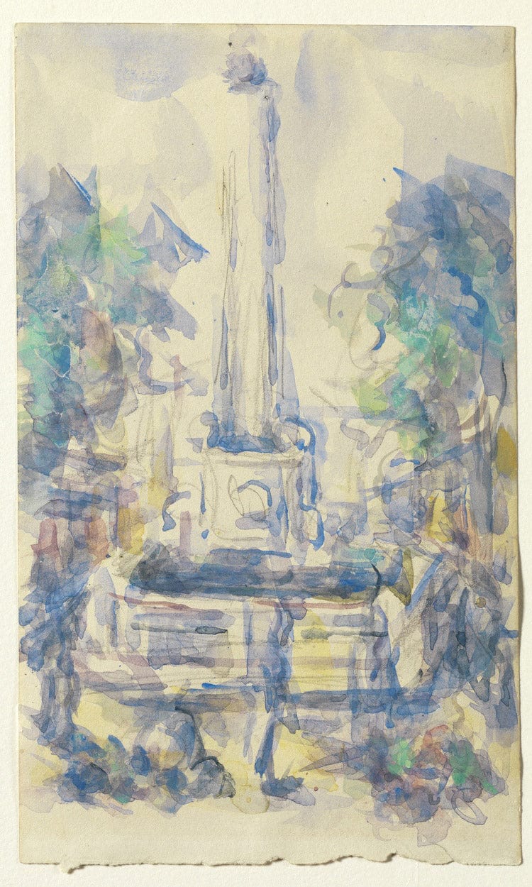 Fountain, Place De La Mairie In Aix En Provence By Paul Cezanne Fine Art Print