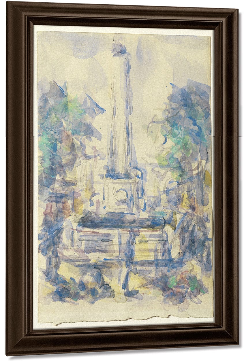 Fountain, Place De La Mairie In Aix En Provence By Paul Cezanne Fine Art Print