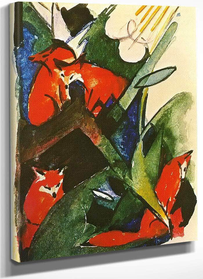 Four Foxes By Franz Marc Fine Art Print