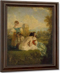 Four Girls By A Stream By William Etty Fine Art Print