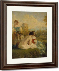 Four Girls By A Stream By William Etty Fine Art Print