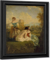 Four Girls By A Stream By William Etty Fine Art Print