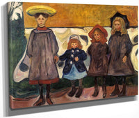 Four Girls In Asgardstrand 1903 87X111Cm Munch Museum M0488 3000X By Edvard Munch Fine Art Print