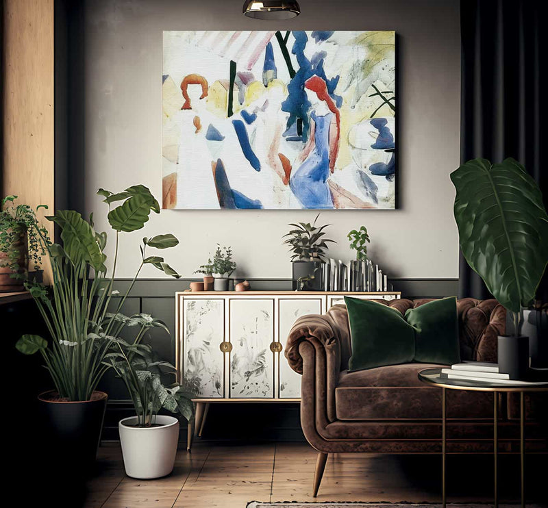 Four Girls On A Balcony By August Macke Fine Art Print