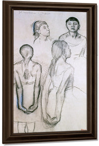 Four Studies Of Dancers By Edgar Degas Fine Art Print