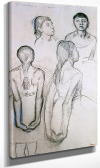 Four Studies Of Dancers By Edgar Degas Fine Art Print