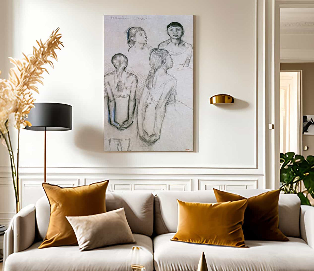 Four Studies Of Dancers By Edgar Degas Fine Art Print