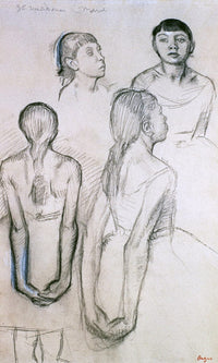 Four Studies Of Dancers By Edgar Degas Fine Art Print