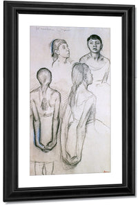Four Studies Of Dancers By Edgar Degas Fine Art Print