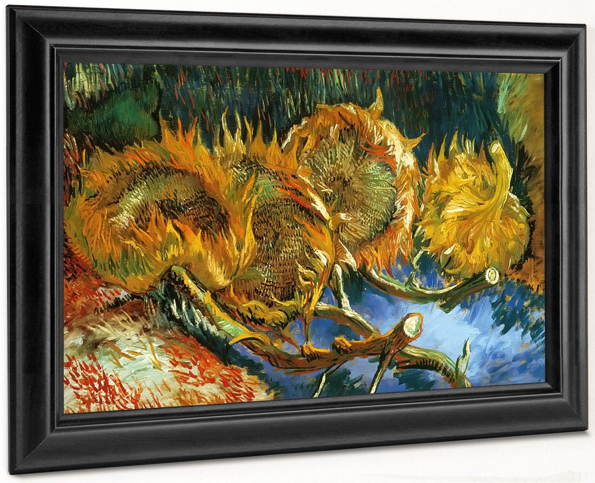 Four Sunflowers Gone To Seed By Vincent Van Gogh Fine Art Print