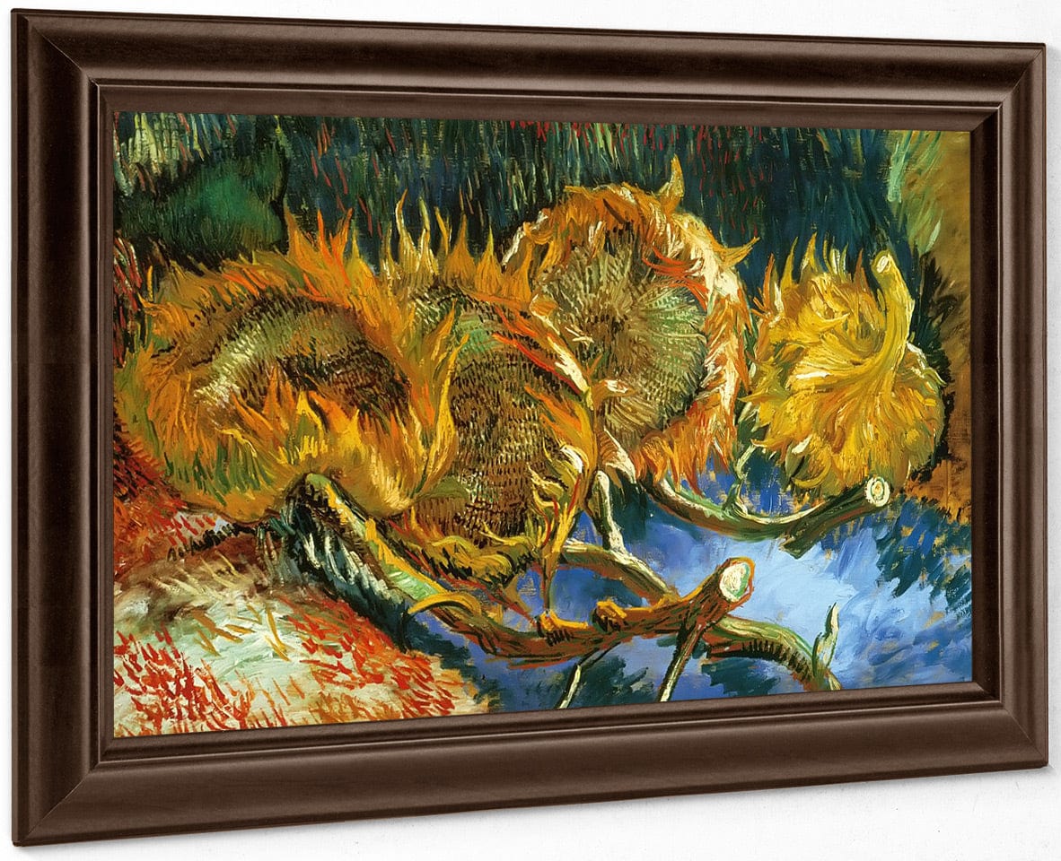 Four Sunflowers Gone To Seed By Vincent Van Gogh Fine Art Print