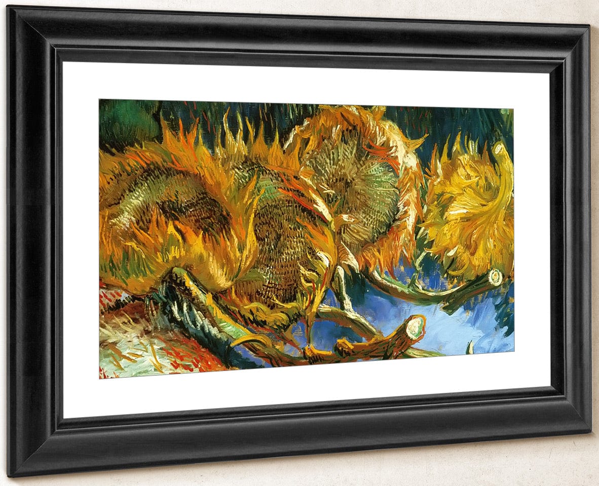 Four Sunflowers Gone To Seed By Vincent Van Gogh Fine Art Print