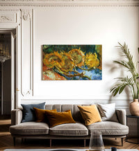 Four Sunflowers Gone To Seed By Vincent Van Gogh Fine Art Print