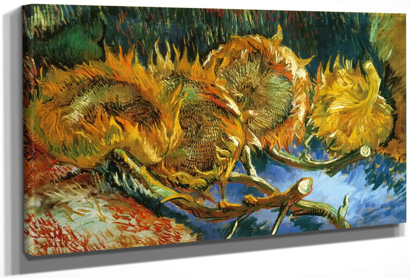 Four Sunflowers Gone To Seed By Vincent Van Gogh Fine Art Print