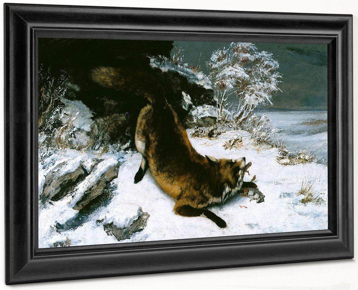 Fox In The Snow By Gusave Courbet Fine Art Print