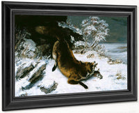 Fox In The Snow By Gusave Courbet Fine Art Print