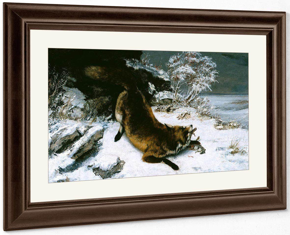 Fox In The Snow By Gusave Courbet Fine Art Print