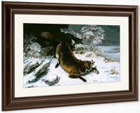 Fox In The Snow By Gusave Courbet Fine Art Print