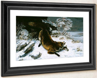 Fox In The Snow By Gusave Courbet Fine Art Print
