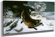 Fox In The Snow By Gusave Courbet Fine Art Print