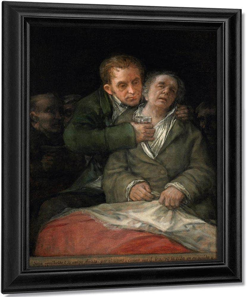Francisco De Goya Self Portrait With Dr Arrieta 1820 By Francisco De Goya Fine Art Print