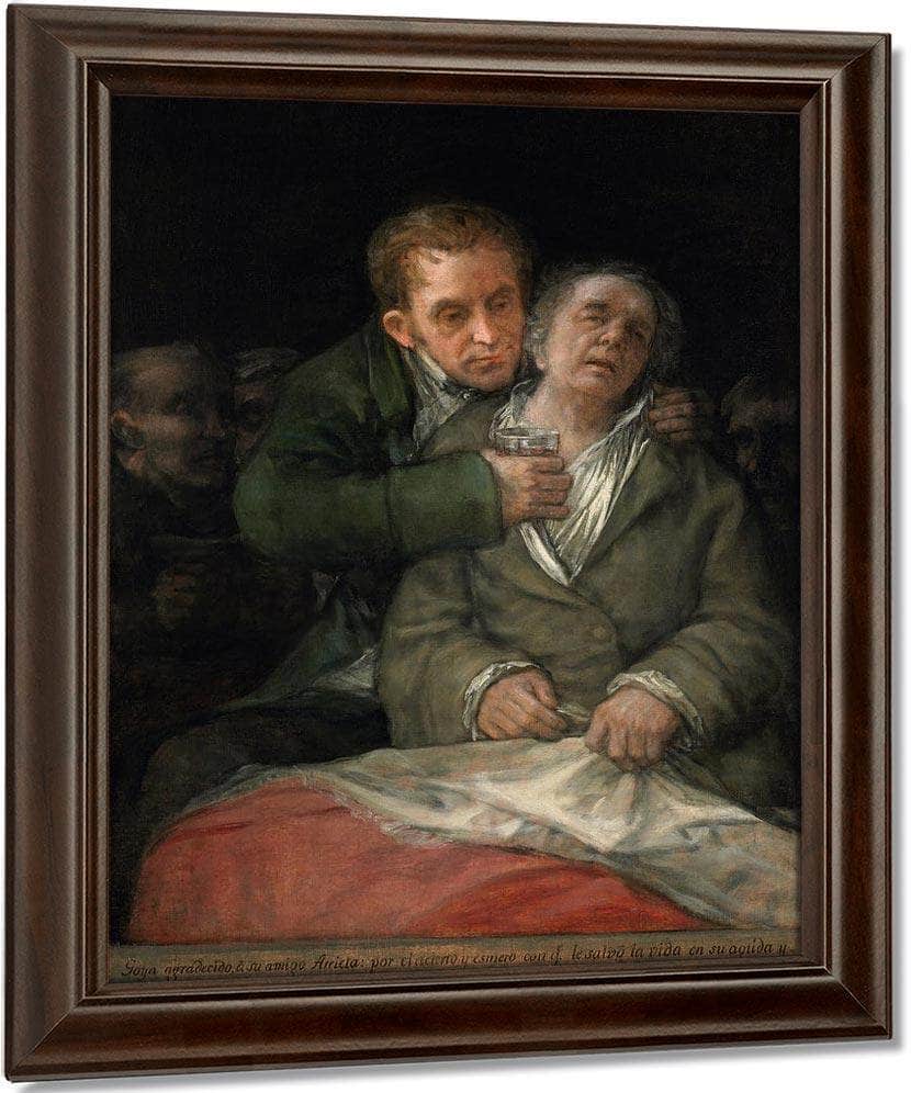 Francisco De Goya Self Portrait With Dr Arrieta 1820 By Francisco De Goya Fine Art Print