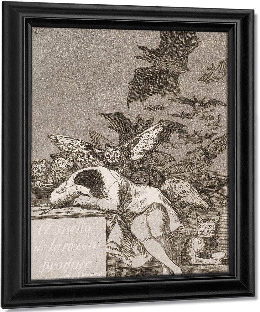 Francisco De Goya The Sleep Of Reason Produces Monsters 1799 By Francisco De Goya Fine Art Print