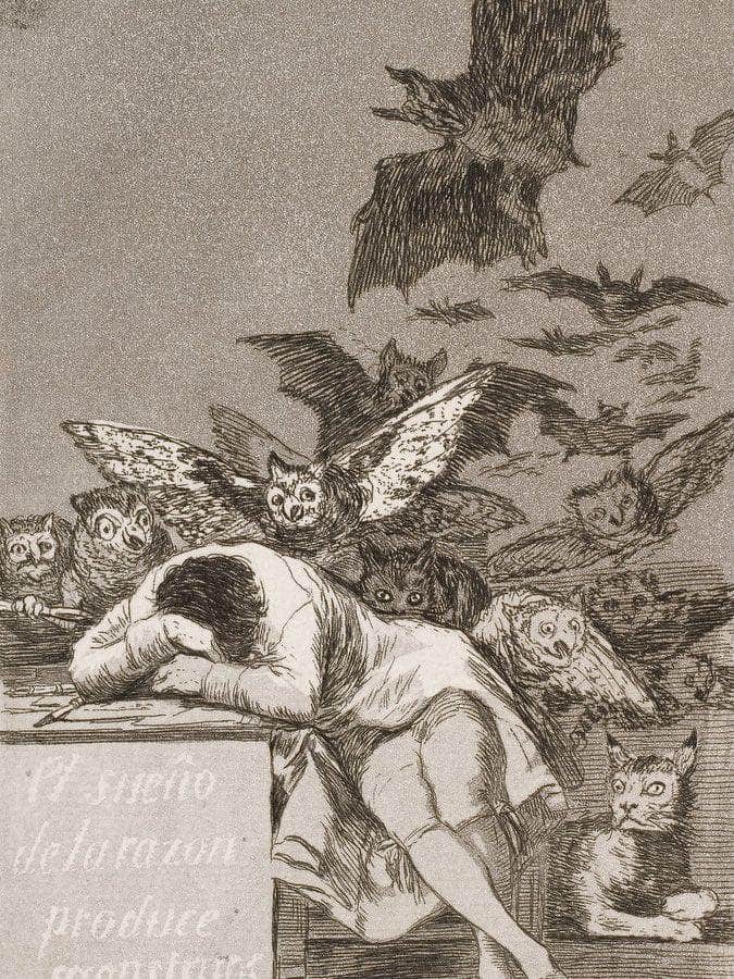 Francisco De Goya The Sleep Of Reason Produces Monsters 1799 By Francisco De Goya Fine Art Print