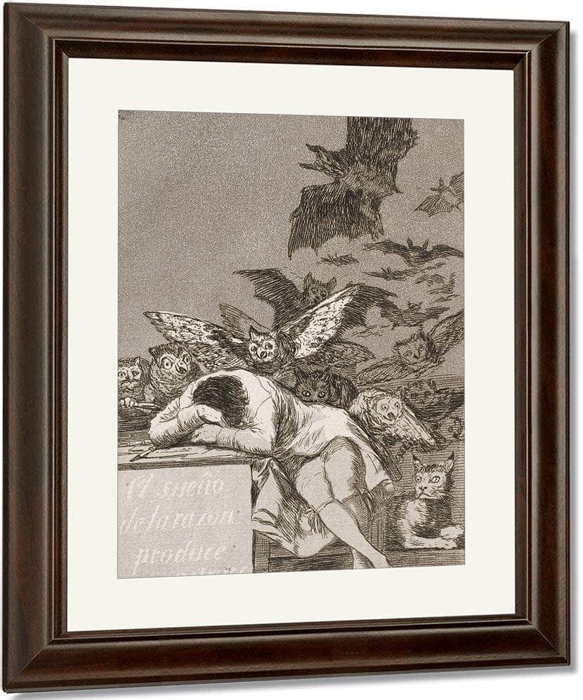 Francisco De Goya The Sleep Of Reason Produces Monsters 1799 By Francisco De Goya Fine Art Print