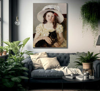 Francoise Holding A Little Black Dog By Mary Cassatt Fine Art Print