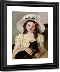 Francoise Holding A Little Black Dog By Mary Cassatt Fine Art Print