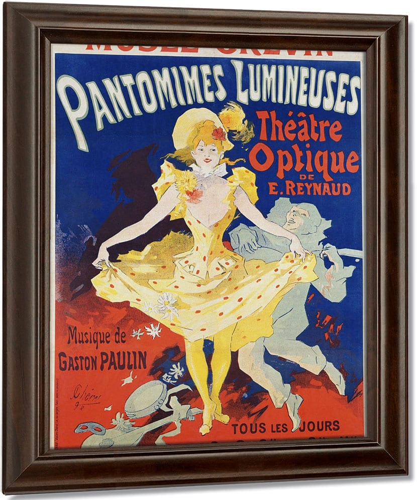 French Poster For Early Motion Picture Pantommes Lumineuses By Jules Cheret Fine Art Print