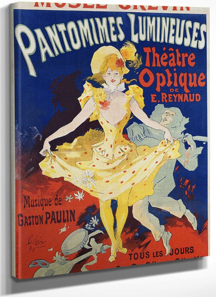 French Poster For Early Motion Picture Pantommes Lumineuses By Jules Cheret Fine Art Print