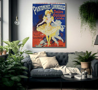 French Poster For Early Motion Picture Pantommes Lumineuses By Jules Cheret Fine Art Print