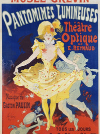 French Poster For Early Motion Picture Pantommes Lumineuses By Jules Cheret Fine Art Print