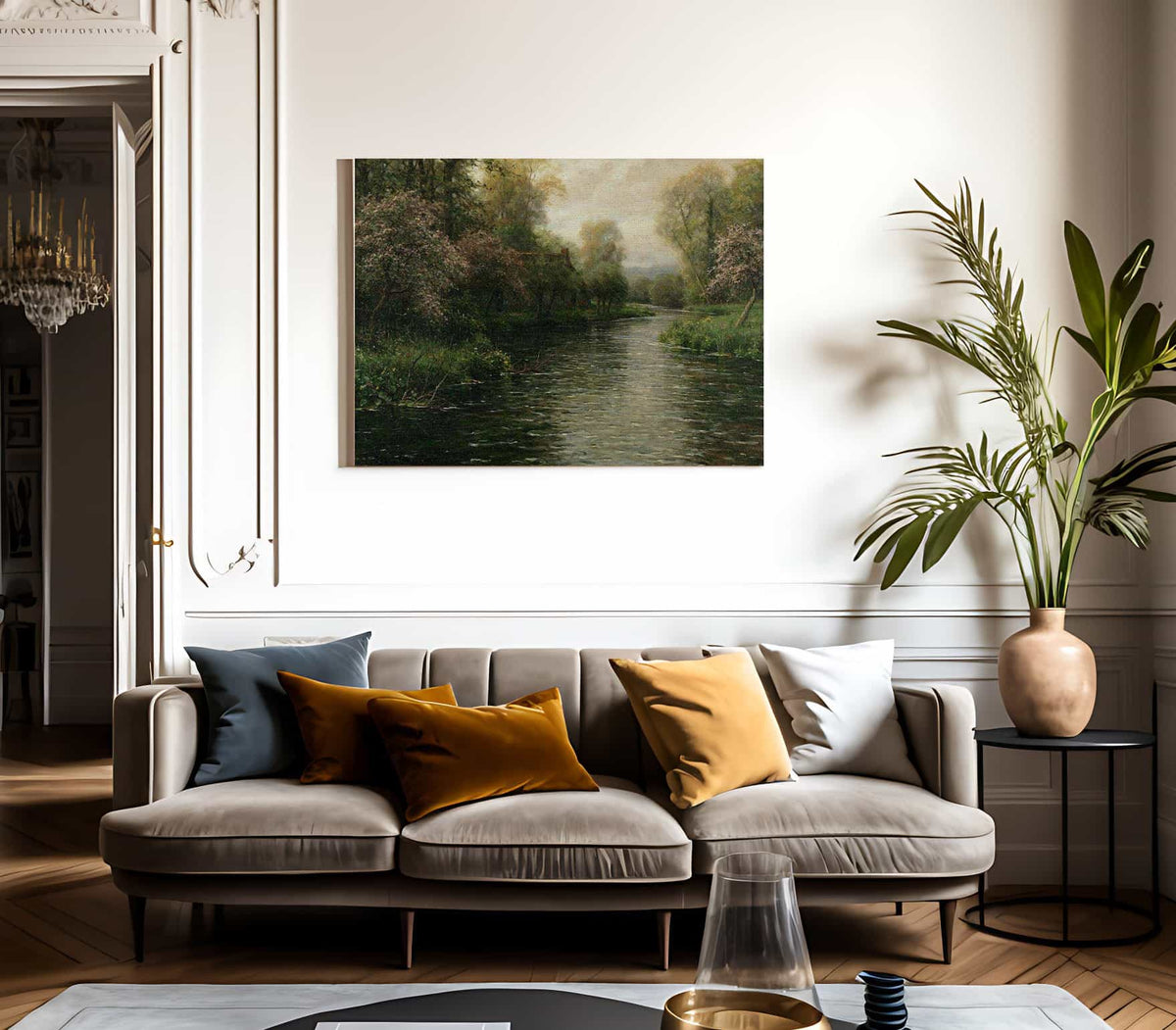 French River Landscape By Louis Aston Knight Fine Art Print