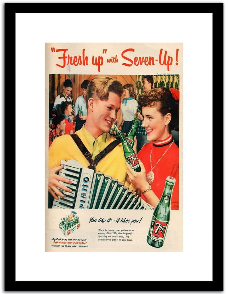 Fresh Up Whit Seven Up  Vintage Poster Fine Art Print