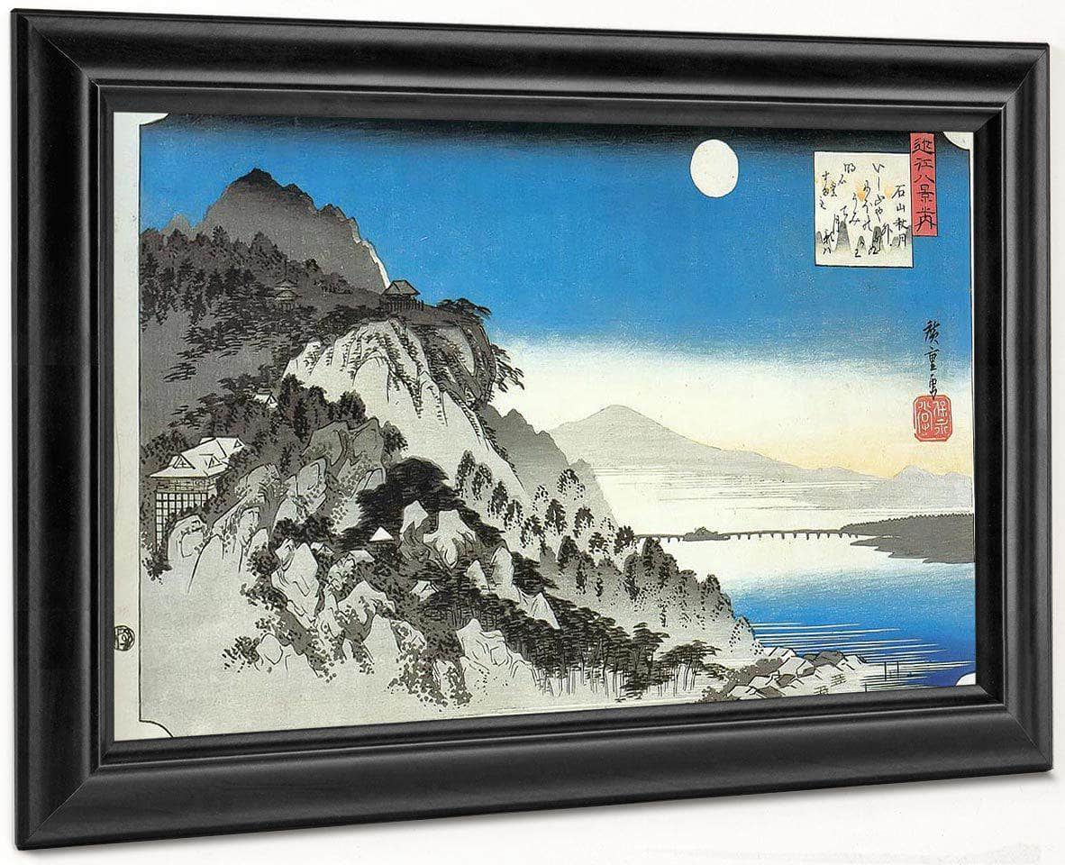 Full Moon Over A Mountain Landscape By Hiroshige Fine Art Print