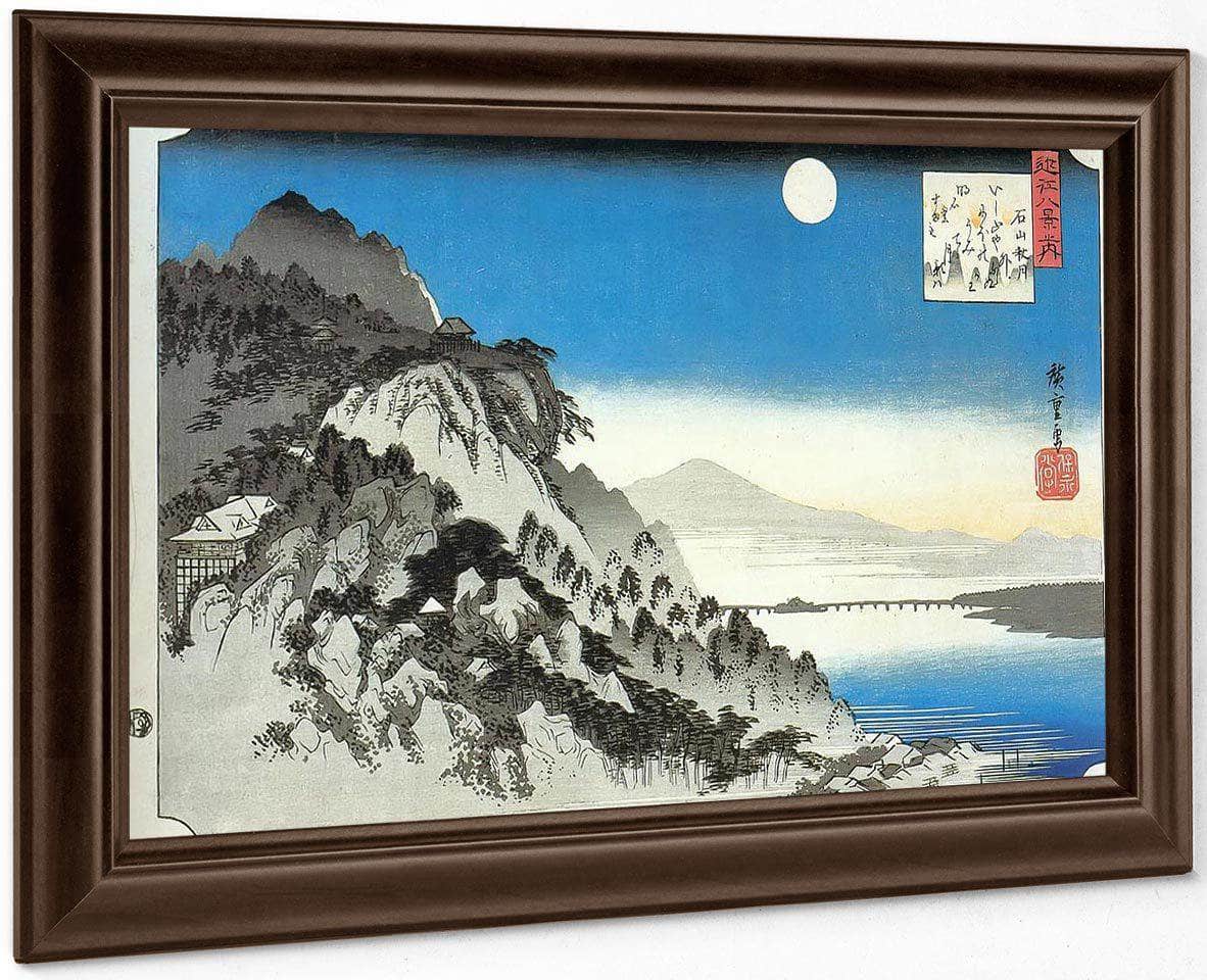 Full Moon Over A Mountain Landscape By Hiroshige Fine Art Print