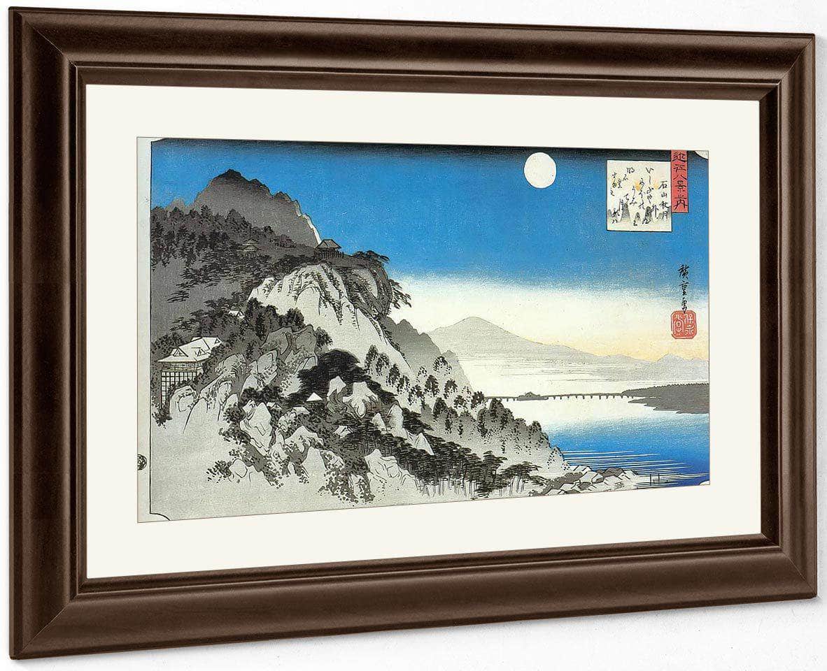 Full Moon Over A Mountain Landscape By Hiroshige Fine Art Print