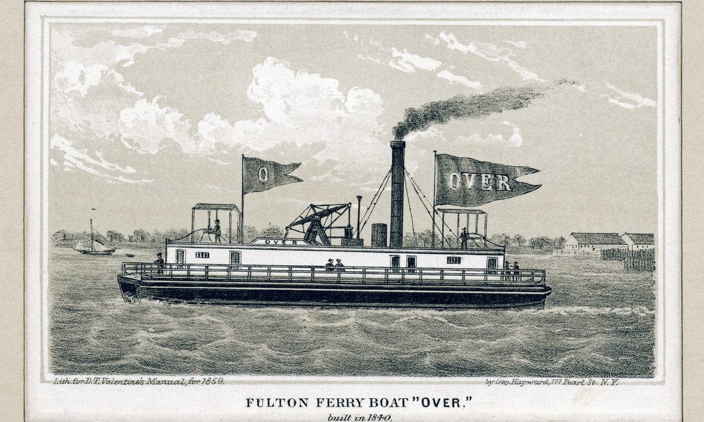 Fulton Ferry Boat Over By George Hayward Fine Art Print