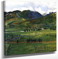 Funeral Day In Jølster By Nicolai Astrup Fine Art Print