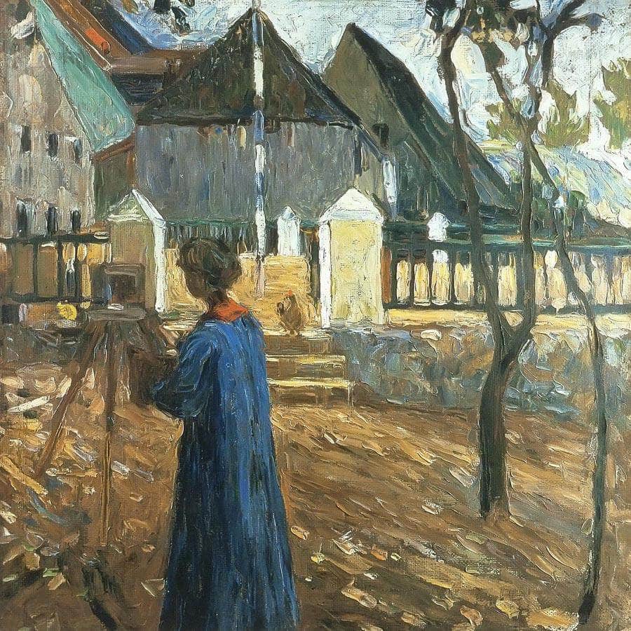 Gabriele Munter Painting In Kallmunz 1903 By Wassily Kandinsky Fine Art Print