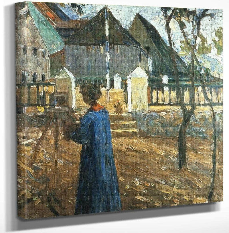 Gabriele Munter Painting In Kallmunz 1903 By Wassily Kandinsky Fine Art Print