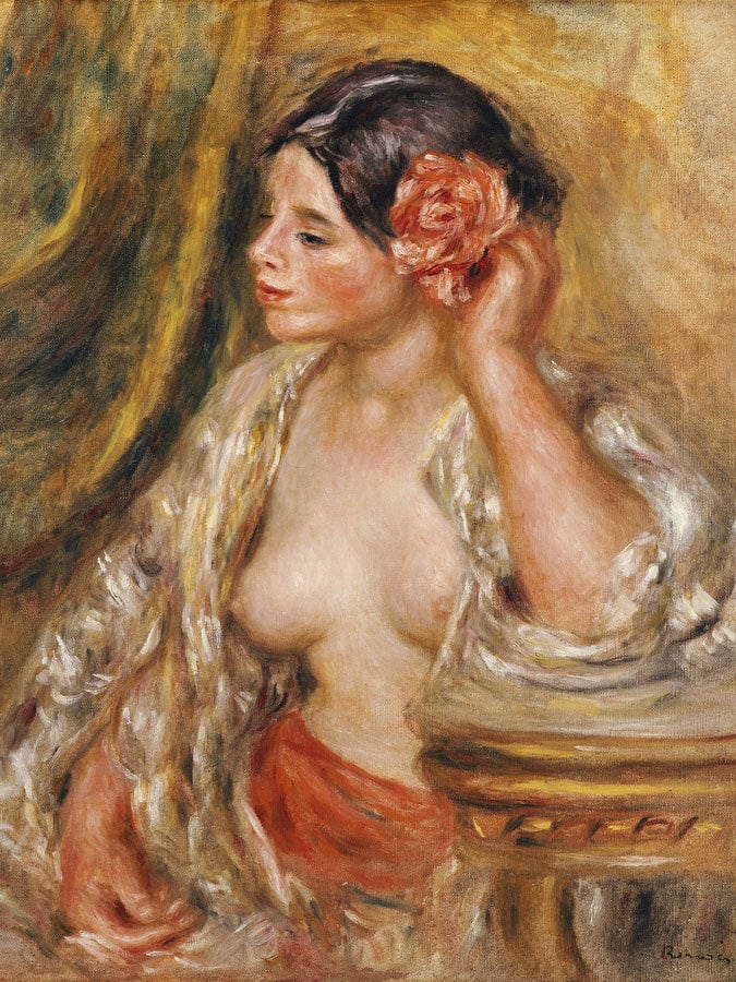 Gabrielle A Sa Coiffure By Pierre Auguste Renoir Fine Art Print