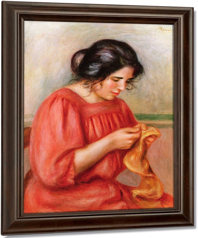 Gabrielle Darning By Pierre Auguste Renoir Fine Art Print