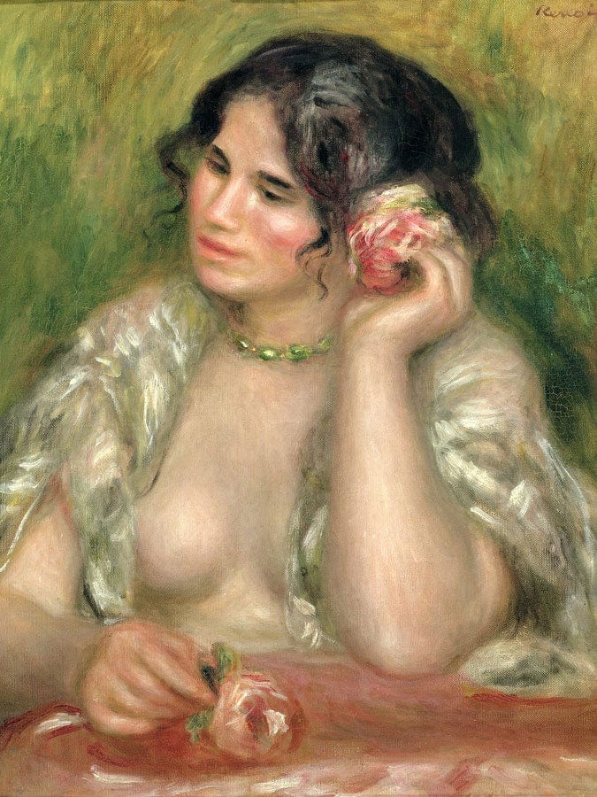 Gabrielle With A Rose By Pierre Auguste Renoir Fine Art Print