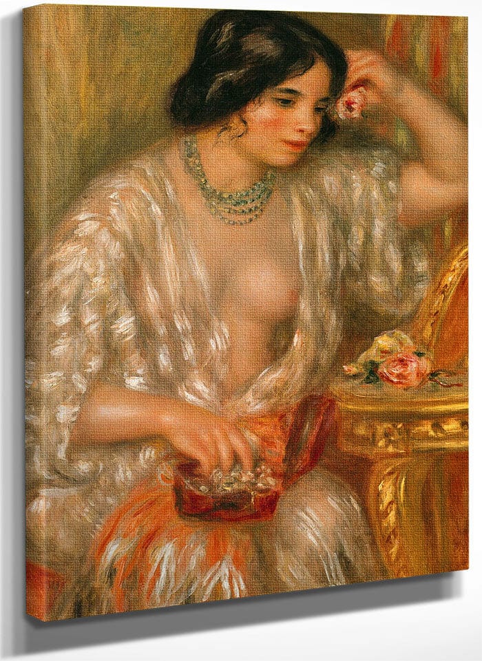 Gabrielle With Jewellery By Pierre Auguste Renoir Fine Art Print